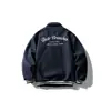 Davic Jaqueta Baseball de Lã e Algodão Estilo Retro Americano Preppy de Inverno para Estudantes Masculinos e Femininos Gola Reversível Roupa de Fora My030
