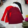 Nanyou Vestido de Alta Gama Europeo y Americano Falda Corta Cuello Alto Mangas Largas Falda Adelgazante de Cintura Vestido Falda Corta