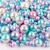 Cuentas Multicolores, Multitamaño, No Porosas, Cuentas Redondas Iridiscentes, Cuentas Decorativas Hechas a Mano para Joyería DIY, Cuentas Redondas, Accesorios de Cuentas Sueltas