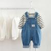 Petos de Mezclilla para Niños, Elegantes Monos Largos de Doble Uso para Primavera y Otoño, con Broches en la Entrepierna, para Bebés Niños y Niñas, Pantalones para Bebés Niños