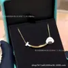 Collar de Cara Sonriente Lisa con Incrustaciones de Diamantes Tiffany V Gold con Diseño Único, Chapado en Plata con Oro de 18 Quilates, Cadena para Clavícula Versátil y de Moda