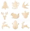 Artesanía de madera DIY transfronteriza, colgante navideño, decoración navideña, colgante, decoración, patrón de impresión de imágenes
