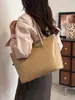 Bolsa Tote de Color Sólido de Alta Capacidad para Mujer, Bolso de Mano Moderno y Elegante, Bolso de Hombro Sencillo para el Trabajo, Bolso de Axila para Mujer