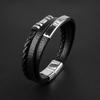 Pulsera Temu Europea y Americana Transfronteriza para Hombre de Cuero PU Pulsera Personalizada Joyería Punk Aleación Cierre Magnético