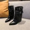 Hebilla de cinturón estilo americano para chica picante, botines para mujer, nuevos botines y botas largas de diseño de nicho para otoño e invierno 2026
