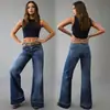 Calça larga feminina popular versátil elegante para primavera/outono 2026, calça jeans longa estilosa e confortável, em estoque