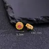 Prata de Lei S925 Banhada a Ouro Artesanato Antigo Inlaid com Turmalina da Antiga Mina Brasileira Contas Espaçadoras Pequenas de Cabacinha Oca Venda por Atacado