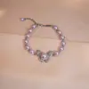 Pulsera de concha de perla de mariposa de circón, pulsera simple de estilo coreano ins de alta gama, joyería de lujo ligero, moderna y versátil