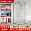 Comercio Exterior Transfronterizo Forma de L Mampara de Ducha de Cristal para Baño Puerta Corredera Cuadrada Fondos de Proyecto de Exportación