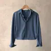 Camisa de Manga Longa Masculina Estilo Hong Kong Estilo Japonês Primavera Outono Camisa de Manga Longa Top Ins Alta Qualidade Cor Sólida Camisa Casual de Negócios