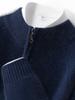Suéter Casual y Versátil de Otoño e Invierno Nuevo para Hombre, Cuello Alto Medio, Cachemira, Jersey, Suéter de Media Cremallera, Engrosado, Casual de Negocios