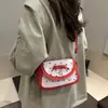 Bolsa de axila dulce para chica nicho Ins coreano para mujer, bolso cuadrado pequeño francés con lazo, nuevo bolso cruzado estampado