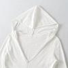 Camiseta Cárdigan con Cremallera de Color Puro para Primavera y Otoño, Cuello en V Profundo, Manga Larga, con Capucha, Ajustada, Elástica, para Mujer, Prenda Exterior Fina Simple