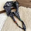 Bufanda Collar de Seda con Perlas Estilo Old Money Artístico Retro Cadena para Suéter de Gama Alta de Nicho Ajustable Múltiples Formas de Usar