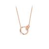 Collar de Anillo Mobius de Plata Esterlina S925 para Mujer, Versátil, de Lujo Ligero, Cadena Clavicular de Eslabones de Anillo, Joyería de Plata con Circonita de Doble Anillo