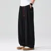 2026 Novo Linho Casual Estilo Americano Versátil Texturizado Absorvente de Umidade Respirável Macio Liso Cós Cor Contrastante Calças Masculinas