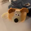 Monedero pequeño con forma de cachorro de peluche para mujer, minibolso para guardar auriculares, llavero de dibujos animados, colgante para mochila escolar de estudiante.