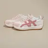 Sapatos Agan, color block fashion, sapatos femininos versáteis, tênis casuais retrô, estilo feminino com cadarço, nova coleção outono 2026, cabedal em couro