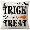 Funda de Almohada Halloween Calabaza Divertida Transfronteriza Amazon Estampado de Lino Funda Decorativa para Cojín de Sofá del Hogar