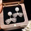 ¡Lazo de Perlas! Pendientes de Zirconia con Lazo y Perla, Pendientes Nicho Dulces y Delicados, Accesorios para Orejas de Moda Versátiles de Lujo Ligero