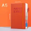 Agenda Diaria Transfronteriza 2027 en Inglés con Líneas Verticales, Horario Diario de 365 Días, Calendario Anual, Cuaderno Personalizado en Español