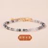 Pulseira de cristal preto natural tinta Alto senso 3mm pulseira de cristal muito fina superfície facetada joias de nicho atacado Qiaoen