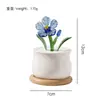 Vidrio Violeta Zibo Flor Artificial Planta Verde Regalo del Día de la Madre Planta en Maceta Transfronteriza Decoración Arte Floral de Alta Gama