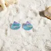 Aretes Europeos y Americanos Transfronterizos Frescos y Dulces Viento de Playa Estrella de Mar Concha Acrílico Viento Vacacional Pendientes con Colgante de Caracola