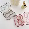 Estuche para Lentes de Contacto, Transparente, Sencillo, Portátil, Caja Mini Transparente Sencilla, Estuche Doble para Lentes de Contacto, No Necesita Girar la Tapa