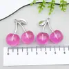 Pendientes Colgantes de Aleación Acrílica de Cereza de Cristal 3D para Hacer Manualidades Transfronterizos, Collares, Llaveros, Accesorios de Joyería