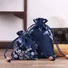 Bolsa de Tela de Satén de Seda, Bolsa para Dulces de Boda, Bolsa de Regalo, Bolsa de Cordón Tradicional de Flor de Ciruelo, Bolsa de Almacenamiento, Bolsa de Tela