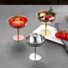 Taça de Champanhe de Aço Inoxidável com Haste Espessada, Copo de Coquetel para Bar, Copo de Sobremesa Martini de Luxo para Uso Doméstico, Resistente a Estilhaços