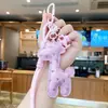 Llavero Colgante de Jirafa de Cuero de Dibujos Animados Creativo Accesorio de Moda para Bolso de Pareja Llavero de Coche Pequeño Regalo