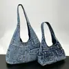 Bolso vintage de gran capacidad transfronterizo, nuevo bolso de nicho para el día a día, elegante bolso de mano de mezclilla, bolsa tote versátil