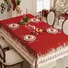 Toalha de Mesa de Natal 2025 Nova Atmosfera Toalha de Mesa Vermelha À Prova d'Água e de Óleo Sem Lavar Decoração de Feriado Toalha de Mesa de Centro