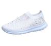 2023 Transfronterizo Casual Nuevo Estilo Zapatos Casuales para Mujer Tejido Volador Pedrería Talla Grande Punta Redonda Pedal Plano
