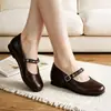 Mocasines negros de punta redonda, estilo francés, inspiración retro, con una sola tira, suela plana, de cuero suave, cómodos - un zapato de mujer simple y versátil para el uso diario