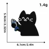 Patches de Bordado Computadorizado Patches de Desenho Animado Patches de Tecido Bordado Patches Termocolantes para Roupas Patches Adesivos Gato Gato Preto Diário Uso Diário