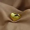 Anillo de Moda de Corazón de Alto Nivel Estilo Coreano para Mujeres, Anillo Liso de Corazón Abierto Minimalista Simple Mate, Versátil y Único