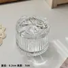 Caixa de Armazenamento Doméstica Retro Simples com Relevo Ornamento Decorativo Laço Ins Coração em Forma de Caixa de Joias de Vidro Caixa de Armazenamento