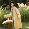 Abrigo de Lana con Cuello Peter Pan para Mujer 2025 Otoño e Invierno Nuevo Estilo Coreano Chaqueta de Lana de Longitud Media Moda Casual Versátil en Stock
