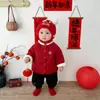 Conjunto de Año Nuevo para Bebé, Chaqueta de Algodón Acolchada de Invierno y Pantalones Forrados de Felpa para Bebé, Pantalones Jogger Cálidos y Espesos para Niños Pequeños, Ropa Festiva de Año Nuevo
