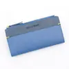 Carteira Feminina Longa Couro Cor Sólida Moda Carteira Porta-Moedas Clutch Porta-Cartões Bolsa de Armazenamento