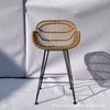 Mesa y silla de ratán nórdicas para alojamiento y desayuno, silla de ratán de hierro para ocio al aire libre, silla de bar, balcón, silla de comedor extraíble de tres piezas