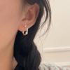 Pendientes geométricos multilínea en forma de C de estilo coreano Suheng de Corea del Sur para mujer, de plata de ley S925, con diseño simple y moderno, pendientes Mori