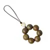 Cuentas Redondas de Sándalo Verde Natural, Accesorios de Raíz de Bodhi Garra de Gato, Llavero Anti-Pérdida para Teléfono Móvil, Cuentas de Juego del Tamaño de la Palma, Al Por Mayor
