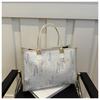 Moda gran capacidad estampado 2024 nueva textura simple casual bordado axila hombro bolso tote bolso de mujer