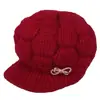 Gorro Daifa Invierno de Abuela Gorro para Madre de Mediana Edad y Mayor Forrado de Felpa Engrosado Cálido Gorro de Lana Tejido a Mano Resistente al Frío