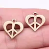 16x16mm 1,23g Cor de Bronze Antigo Exportação Aliexpress Mais Vendido Pingente em Forma de Coração Símbolo da Paz