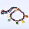 Pulsera tejida a mano de Xizang de cinco vías, pulsera vintage de cuatro hilos, accesorios de cobre, pulsera Wenwan para hombre y mujer, venta al por mayor